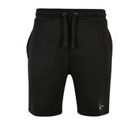 Stoffhose KARL KANI "Karl Kani Herren KKMQ22003BLK SIGNATURE SHORTS BLK", Herren, Gr. XS, US-Größen, schwarz, 80% Baumwolle, 20% Polyester, unifarben, loose fit, Hosen (68202157-XS) schwarz