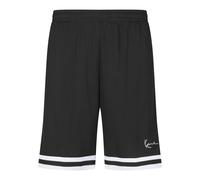Stoffhose KARL KANI "Karl Kani Herren Signature Mesh Shorts", Herren, Gr. XL, US-Größen, schwarz, weiß, 100% Polyester, loose fit, Hosen Stoffhose (77631140-XL) schwarz, weiß