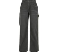 Stoffhose KARL KANI "Karl Kani Karl Kani OG Baggy Workwear Pants", Damen, Gr. XXS, US-Größen, grau (anthrazit), 98% Baumwolle, 2% Elasthan, unifarben, loose fit, Hosen Stoffhose (12185244-XXS) anthraz