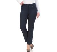 Stoffhose KJBRAND "Hose Bea in Bi-Stretch Kammgarnoptik mit Bügelfalte", Damen, Gr. 24, K-Gr, blau (marine), Web, Obermaterial: 63% Polyester, 35% Viskose, 2% Elasthan, unifarben, weit, unten schmal n