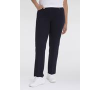 Stoffhose KJBRAND "Hose Bea in Bi-Stretch Kammgarnoptik mit Bügelfalte", Damen, Gr. 52, N-Gr, blau (marine), Web, Obermaterial: 63% Polyester, 35% Viskose, 2% Elasthan, unifarben, weit, unten schmal n