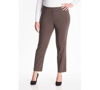 Stoffhose KJBRAND "Susie XS Ankle Bengaline", Damen, Gr. 40, N-Gr, nougat, Web, Obermaterial: 80% Viskose, 17% Polyamid, 3% Elasthan, skinny fit knöchellang, Hosen Stoffhose, Sommerhose mit Schlupfbun