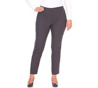 Stoffhose KJBRAND "Susie XS Ankle Bengaline", Damen, Gr. 44, N-Gr, grau (anthrazit), Web, Obermaterial: 80% Viskose, 17% Polyamid, 3% Elasthan, skinny fit knöchellang, Hosen Stoffhose, Sommerhose mit
