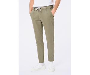 Stoffhose LINDBERGH "Freizeithose Carrot Fit, Cropped", Herren, Gr. XXL, dk army, Obermaterial: 98% Baumwolle, 2% Elasthan, unifarben, Hosen Stoffhose (44004346-XXL) dk army