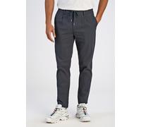 Stoffhose LINDBERGH "Freizeithose Carrot Fit, Cropped Length", Herren, Gr. M, dk blau, Obermaterial: 98% Baumwolle, 2% Elasthan, unifarben, weit, unten schmal, Hosen Stoffhose (64586744-M) dk blau