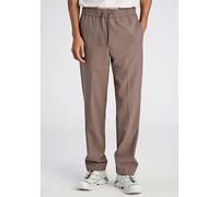 Stoffhose LINDBERGH "Freizeithose Relaxed Fit", Herren, Gr. M, braun (deep sand mel), Obermaterial: 65% Polyester, 31% Viskose, 4% Elasthan, relaxed fit, Hosen Stoffhose (84596642-M) deep sand mel