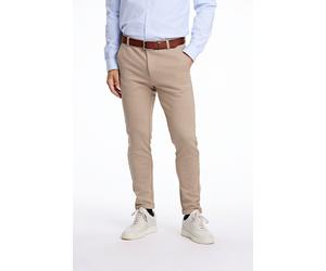 Stoffhose LINDBERGH, Herren, Gr. 3XL, N-Gr, beige (sand mix), Web, Obermaterial: 75% Polyester, 22% Viskose, 3% Elasthan, slim fit knöchellang, Hosen Stoffhose, mit Stretch (20373650-XXXL) sand mix