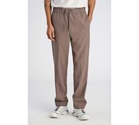 Stoffhose LINDBERGH, Herren, Gr. L, N-Gr, braun (deep sand mel), Web, Obermaterial: 65% Polyester, 31% Viskose, 4% Elasthan, unifarben, casual, relaxed fit lang, Hosen, mit Kordelzug (11099547-L) deep