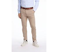 Stoffhose LINDBERGH, Herren, Gr. XL, N-Gr, beige (sand mix), Web, Obermaterial: 75% Polyester, 22% Viskose, 3% Elasthan, slim fit knöchellang, Hosen Stoffhose, mit Stretch, Topseller (20373650-XL)