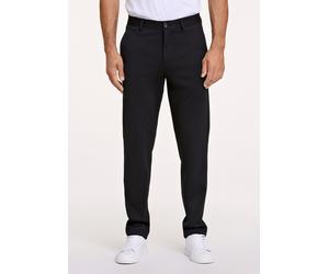 Stoffhose LINDBERGH "Stoffhose Slim Fit", Herren, Gr. L, schwarz, Obermaterial: 75% Polyester, 22% Viskose, 3% Elasthan. Futter: 100% Polyester, unifarben, slim fit, Hosen Stoffhose (94624812-L) schwa