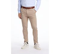 Stoffhose LINDBERGH "Stoffhose Slim Fit", Herren, Gr. XS, beige (sand mix), Obermaterial: 75% Polyester, 22% Viskose, 3% Elasthan; Futter: 65% Polyester, 35% Baumwolle, unifarben, slim fit, Hosen Stof
