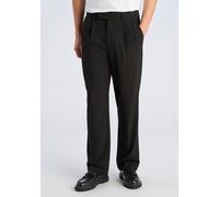 Stoffhose LINDBERGH "Stoffhose Wide Fit", Herren, Gr. L, schwarz, Obermaterial: 65% Polyester, 31% Viskose, 4% Elasthan, meliert, weit, Hosen Stoffhose (99279123-L) schwarz
