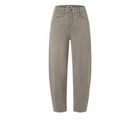 Stoffhose MAC "BORA 2.3 zip", Damen, Gr. 38, N-Gr, beige (mat grün antique), Web, Obermaterial: 96% Baumwolle, 4% Elasthan, unifarben, normal lang, Hosen Stoffhose, mit Stretch (47609961-38) mat grün