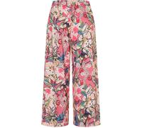 Stoffhose MAC "CALLIE cropped", Damen, Gr. 34, N-Gr, bubblegum pink printed, Web, Obermaterial: 72% Baumwolle, 24% Polyamid, 4% Elasthan, geblümt, weit lang, Hosen Stoffhose, mit floralem Muster (1838