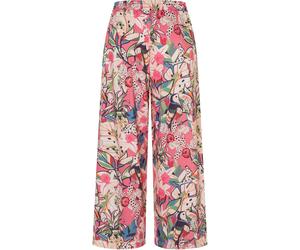 Stoffhose MAC "CALLIE cropped", Damen, Gr. 42, N-Gr, bubblegum pink printed, Web, Obermaterial: 72% Baumwolle, 24% Polyamid, 4% Elasthan, geblümt, weit lang, Hosen Stoffhose, mit floralem Muster (1838