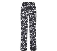 Stoffhose MAC "EASY WIDELEG", Damen, Gr. 38, Länge 30, schwarz (schwarz season printed), Web, Obermaterial: 75% Polyester, 25% Elasthan, bedruckt, weit knöchellang, Hosen Stoffhose, sehr elastische Qu