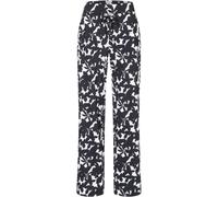 Stoffhose MAC "EASY WIDELEG", Damen, Gr. 40, Länge 34, schwarz (schwarz season printed), Web, Obermaterial: 75% Polyester, 25% Elasthan, bedruckt, weit knöchellang, Hosen Stoffhose, sehr elastische Qu