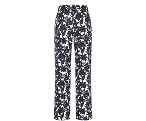 Stoffhose MAC "EASY WIDELEG", Damen, Gr. 40, Länge 34, schwarz (schwarz season printed), Web, Obermaterial: 75% Polyester, 25% Elasthan, bedruckt, weit knöchellang, Hosen Stoffhose, sehr elastische Qu