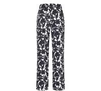 Stoffhose MAC "EASY WIDELEG", Damen, Gr. 42, Länge 30, schwarz (schwarz season printed), Web, Obermaterial: 75% Polyester, 25% Elasthan, bedruckt, weit knöchellang, Hosen Stoffhose, sehr elastische Qu