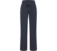 Stoffhose MAC "EASY WIDELEG", Damen, Gr. 46, Länge 30, blau (dunkelblau), Web, Obermaterial: 77% Polyamid, 23% Elasthan, unifarben, weit knöchellang, Hosen Stoffhose, sehr elastische Qualität, angeneh