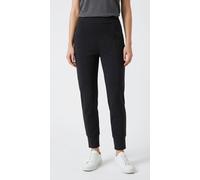 Stoffhose MAC "HARMONY 2.3 zip", Damen, Gr. 44, N-Gr, schwarz, Jersey, Obermaterial: 92% Polyester, 8% Elasthan, unifarben, slim fit knöchellang, Hosen Stoffhose, Sommerhose mit elastischem Bund (6928