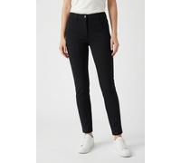 Stoffhose MAC "SLIM", Damen, Gr. 40, Länge 30, schwarz, Jersey, Obermaterial: 63% Viskose, 33% Polyamid, 4% Elasthan, unifarben, slim fit knöchellang, Hosen Stoffhose, Sommerhose im Five-Pocket Style