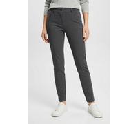 Stoffhose MAC "SLIM", Damen, Gr. 40, Länge 32, grau (silber shadow melange), Jersey, Obermaterial: 63% Viskose, 33% Polyamid, 4% Elasthan, meliert, slim fit knöchellang, Hosen Stoffhose, Sommerhose im