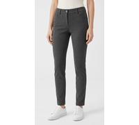 Stoffhose MAC "SLIM", Damen, Gr. 42, Länge 30, grau (silber shadow melange), Jersey, Obermaterial: 63% Viskose, 33% Polyamid, 4% Elasthan, meliert, slim fit knöchellang, Hosen Stoffhose, Sommerhose im