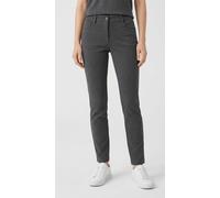 Stoffhose MAC "SLIM", Damen, Gr. 48, Länge 28, grau (silber shadow melange), Jersey, Obermaterial: 63% Viskose, 33% Polyamid, 4% Elasthan, meliert, slim fit knöchellang, Hosen Stoffhose, Sommerhose im