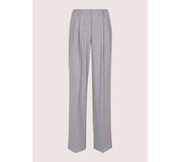 Stoffhose MADELEINE "Bundfaltenhose Fischgrathose mit weitem Schnitt", Damen, Gr. 40, N + K Gr, weiß (steingrau, wollweiß), Obermaterial: 64% Polyester PES. 34% Viskose CV. 2% Elasthan EL., Modern, sc