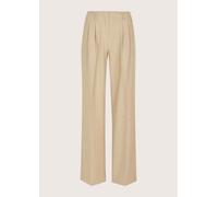 Stoffhose MADELEINE "Bundfaltenhose Sommerhose mit Bügelfalten", Damen, Gr. 38, N + K Gr, beige (beige, melange), Obermaterial: 82% Polyester PES. 10% Viskose CV. 8% Elasthan EL., Modern, weit, Hosen 