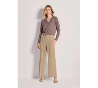 Stoffhose MADELEINE "Culotte Stoffhose mit Biesen", Damen, Gr. 42, N + K Gr, beige, Obermaterial: 70% Polyester PES. 25% Viskose CV. 5% Elasthan EL., Modern, weit, Hosen Stoffhose, mit hinterem Teilde