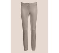 Stoffhose MADELEINE "Hose Schlanke Stretch-Hose mit Vichy-Karo", Damen, Gr. 40, N + K Gr, beige (cappuccino), Obermaterial: 74% Viskose CV. 23% Polyamid PA. 3% Elasthan EL., Modern, Hosen Stoffhose, h