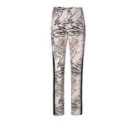 Stoffhose MADELEINE "Hose Slimline-Hose mit abstraktem Print und Zierstreifen", Damen, Gr. 40, N + K Gr, schwarz (schwarz, multicolor), Obermaterial: 70% Viskose CV. 25% Polyester PES. 5% Elasthan EL.