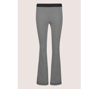 Stoffhose MADELEINE "Hose Stretch Bootcut-Hose mit weitem Bein", Damen, Gr. 17, N + K Gr, schwarz (schwarz, wollweiß), Obermaterial: 38% Polyamid PA. 36% Viskose CV. 20% Polyester PES. 6% Elasthan EL.