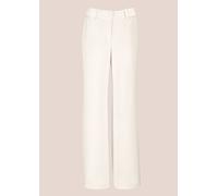 Stoffhose MADELEINE "Hose Weite Stretch-Hose mit Bügelfalten", Damen, Gr. 42, N + K Gr, weiß (wollweiß), Obermaterial: 96% Polyester PES. 4% Elasthan EL., Modern, normal, Hosen Stoffhose (26006844-42)