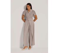 Stoffhose MADELEINE "Palazzo-Hose Sommerliche Stoffhose mit Überwurf", Damen, Gr. 20, K-Gr, beige (cappuccino), Obermaterial: 100% Acetat CA., Hosen Stoffhose (64272302-20) cappuccino