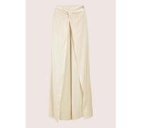 Stoffhose MADELEINE "Palazzo-Hose Sommerliche Stoffhose mit Überwurf", Damen, Gr. 38, N-Gr, weiß (perlweiß), Obermaterial: 100% Acetat CA., Modern, normal, Hosen Stoffhose, Weite Hose mit Überwurf (26