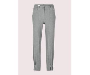 Stoffhose MADELEINE "Stoffhose Mid Waist 7/8-Businesshose", Damen, Gr. 19, N + K Gr, grau (steingrau, melange), Obermaterial: 63% Polyester PES. 32% Viskose CV. 5% Elasthan EL., Modern, gerade, Hosen