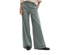 Stoffhose MARC O'POLO, Damen, Gr. 38, N-Gr, grün (foggy blau), Web, Obermaterial: 96% Baumwolle, 4% Elasthan, weit lang, Hosen Stoffhose, Model Margo wide aus Organic Cotton-Satin-Stretch (38228423-38