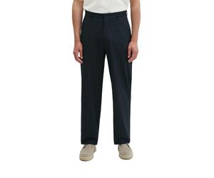 Stoffhose MARC O'POLO "DFB Travel Collection", Herren, Gr. 33, Länge 30, schwarz (deep night blau), Web, Obermaterial: 53% Polyester, 44% Schurwolle, 3% Elasthan, loose fit lang, Hosen Stoffhose, Mode