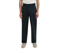 Stoffhose MARC O'POLO "DFB Travel Collection", Herren, Gr. 34, Länge 32, schwarz (deep night blau), Web, Obermaterial: 53% Polyester, 44% Schurwolle, 3% Elasthan, loose fit lang, Hosen Stoffhose, Mode