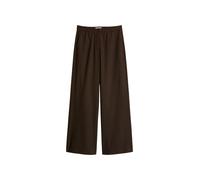 Stoffhose MARC O'POLO "MARGO WIDE", Damen, Gr. 40, N-Gr, braun, Obermaterial: 49% Polyester, 48% Viskose, 3% Elasthan, unifarben, wide leg lang, Hosen Stoffhose, in Woll-Optik, Wide Fit (15562934-40)