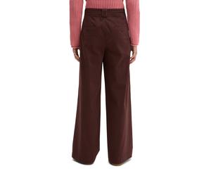 Stoffhose MARC O'POLO "MARGO WIDE", Damen, Gr. 42, N-Gr, braun, Web, Obermaterial: 96% Baumwolle, 4% Elasthan, weit lang, Hosen Stoffhose, aus Organic Cotton-Satin-Stretch (43561158-42) braun