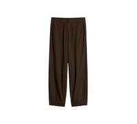Stoffhose MARC O'POLO "Model MINU BARREL", Damen, Gr. 40, N-Gr, braun, Twill, Obermaterial: 49% Polyester, 48% Viskose, 3% Elasthan, barrel fit knöchellang, Hosen Stoffhose, mit teilelastischem Bund (