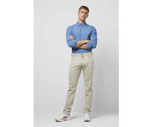 Stoffhose MEYER "M5 Slim", Herren, Gr. 34, Länge 34, beige, 77% Baumwolle, 19% Lyocell, 4% Elasthan, unifarben, figurumspielend lang, Hosen Stoffhose, M5 Slim Five-Pocket (89156158-34) beige