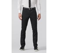 Stoffhose MEYER "Rio 2-9918", Herren, Gr. 54, Normalgrößen, schwarz, 75% Wolle, 23% Polyester, 2% Elasthan, unifarben, regular fit lang, Hosen Stoffhose, Französische Seitentaschen (16663927-54) schwa