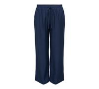 Stoffhose ONLY CARMAKOMA "CARSANDY HW PANTS TLR", Damen, Gr. 42, Länge 32, blau (navy blazer), Obermaterial: 80% Viskose, 20% Polyamid, unifarben, regular fit knöchellang, Hosen Stoffhose (64102119-42