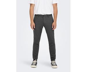 Stoffhose ONLY & SONS, Herren, Gr. 33, Länge 34, schwarz, Web, Obermaterial: 64% Viskose, 31% Polyester, 5% Elasthan, Strukturmuster, unifarben, slim fit lang, Hosen Stoffhose, mit leichtem Strukturmu