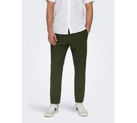 Only & Sons Tapered Fit Hose mit Stretch-Anteil Modell 'LINUS' in Oliv, Größe L